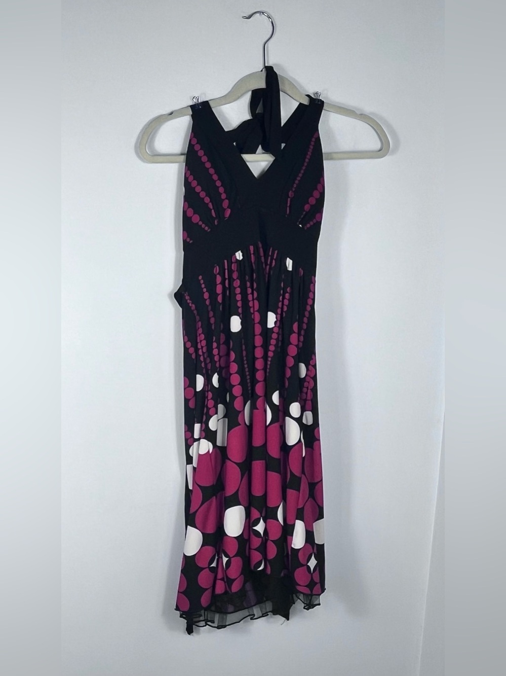 Speechless Jr’s Black Halter Dress with Red and White Dot Dress EXC